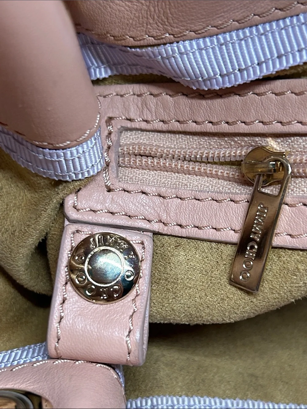 Jimmy Choo Ramona Tan Leather Metal Studded Hobo Shoulder Bag Purse 🔥🔥
